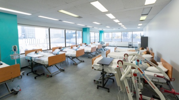 Hospital with beds